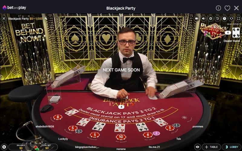 Gioca a Blackjack Party Roulette Online con Soldi Veri